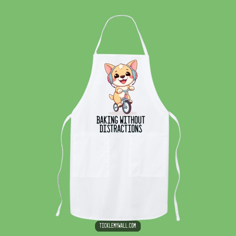 Funny Dog Unicycle Earmuffs Apron: Cook Up Laughs in the Kitchen Gift