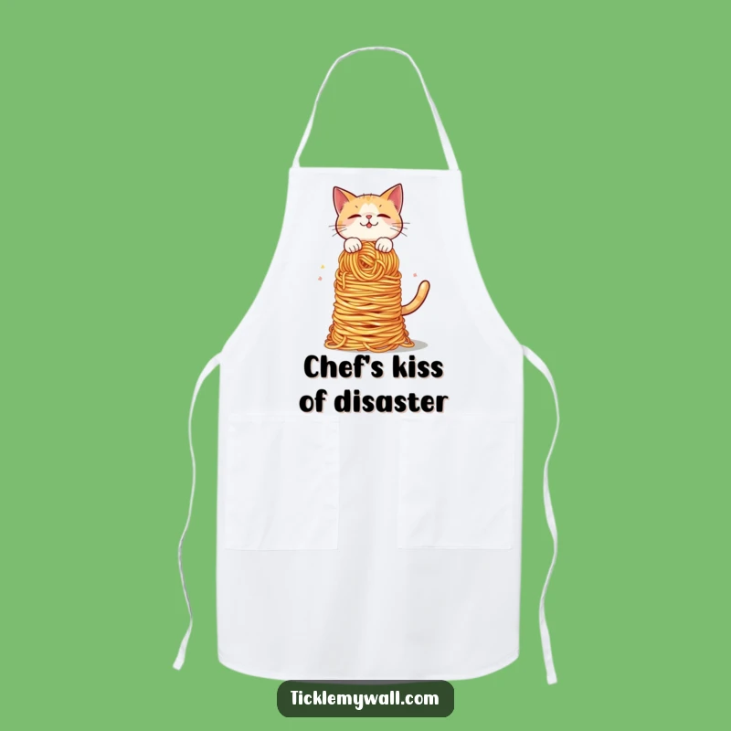 Funny Cat Spaghetti Balance Apron: Cook with Hilarious Flair!