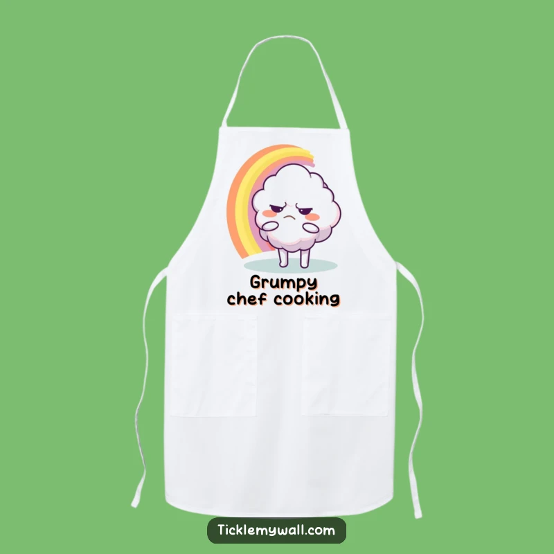 Funny Grumpy Cloud Apron: Rainbow Hug Kitchen Wear, Hilarious Funny Gift
