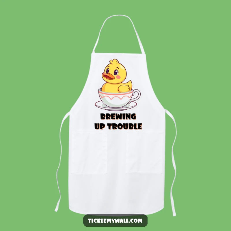 Funny Rubber Ducky Teacup Apron: Bath Time Fun Kitchen Wear, Great Funny Gift