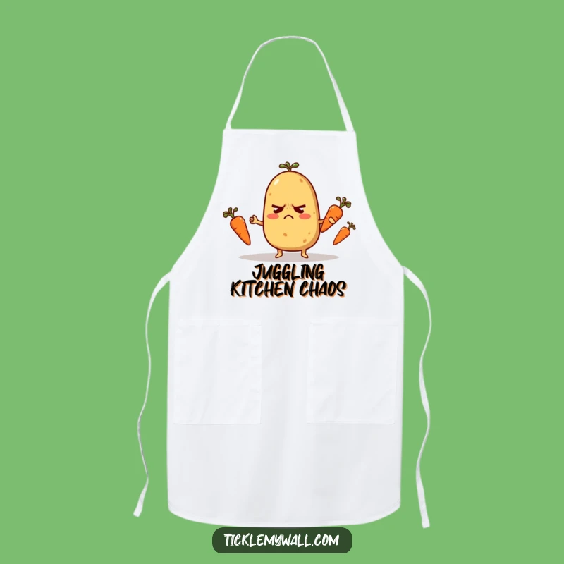Funny Nervous Potato Apron: Juggling Veggie Kitchen Wear, Hilarious Funny Gift for Chefs