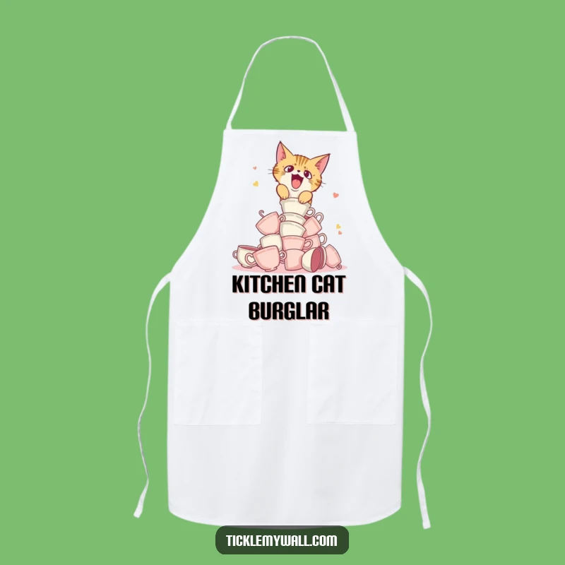 Funny Cat Teacup Apron - Serve Up Smiles in the Kitchen!