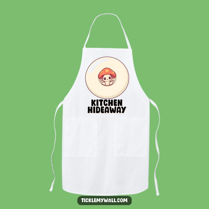 Funny Shy Mushroom Button Apron - Cute & Humorous Kitchen Wear