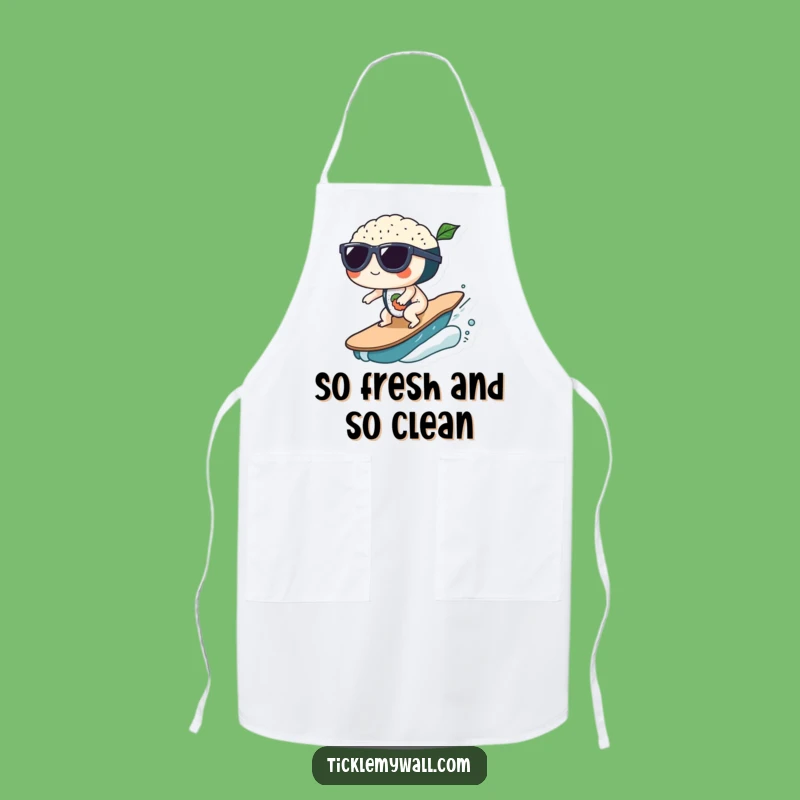 Funny Sushi Wave Sunglasses Apron: Cook with Cool Style!