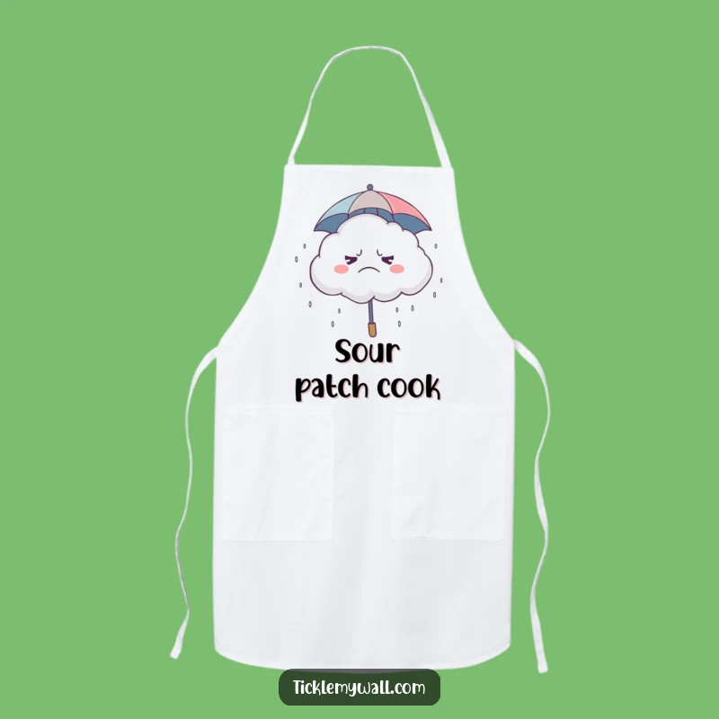 Funny Grumpy Cloud Giggle Apron: Cook with Rainy Day Humor