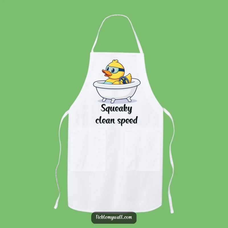 Funny Rubber Duck Race Car Apron Gift - Cook with Bathtub Speed!