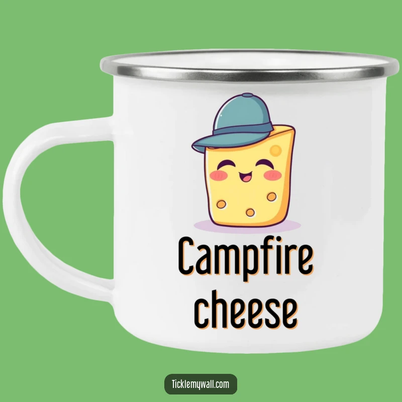 Funny Cheese Hat Camp Mug: Cheesy Adventure Drinkware, Great Funny Gift