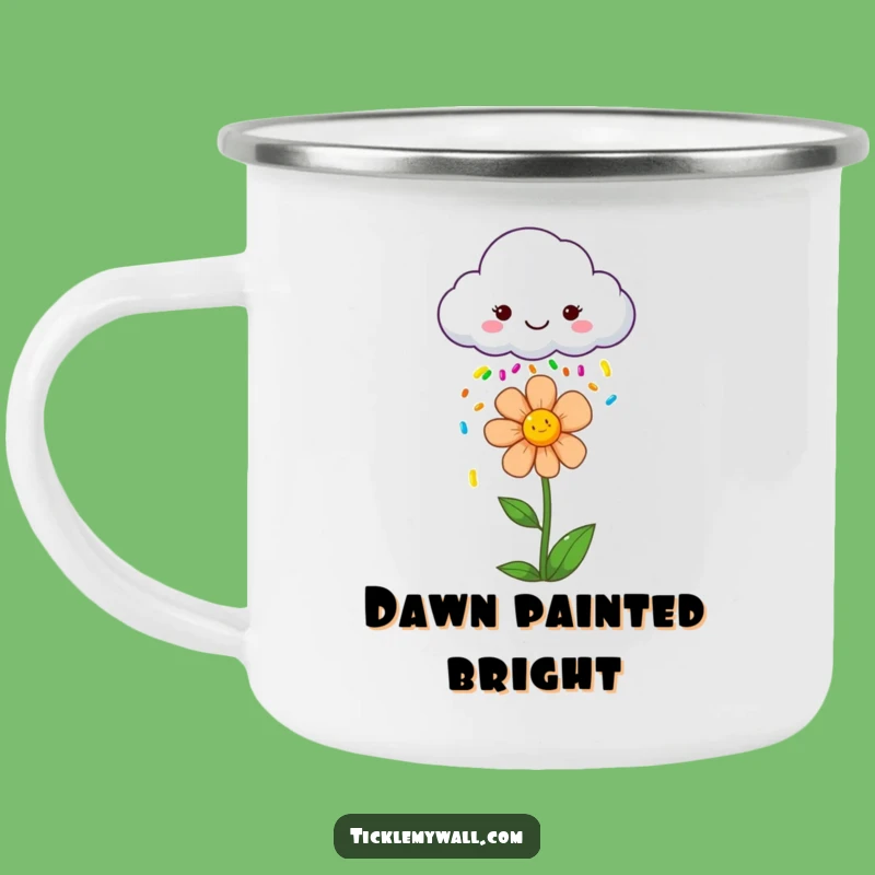 Funny Cloud Sprinkle Flower Camping Mug: Enjoy Nature with Humor Gift
