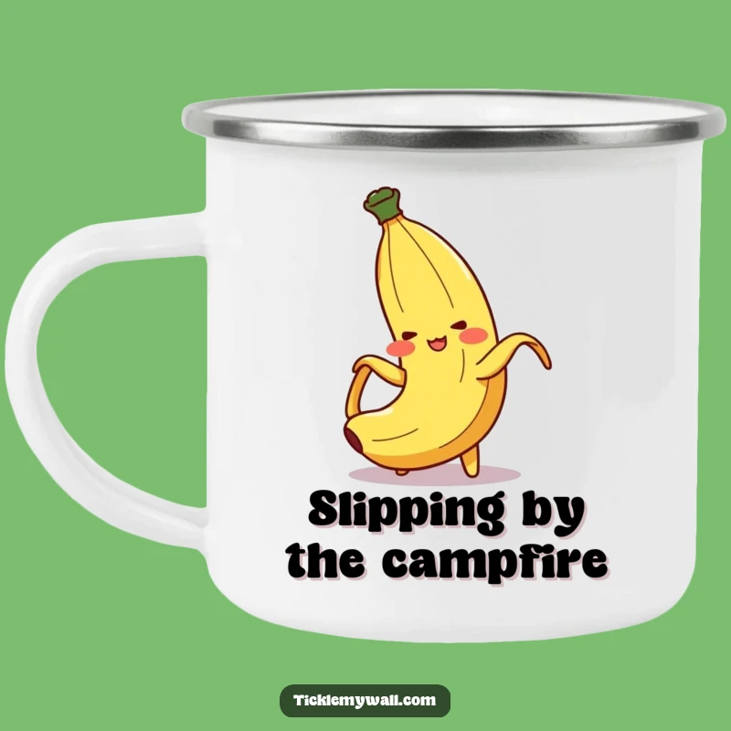 Funny Banana Peel Slip Camping Mug Trail Laughs Guaranteed