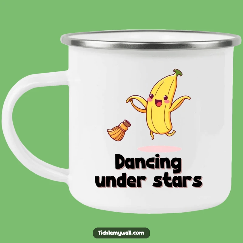 Funny Dancing Banana Peel Camping Mug - Enjoy Brews with Groovy Vibes!