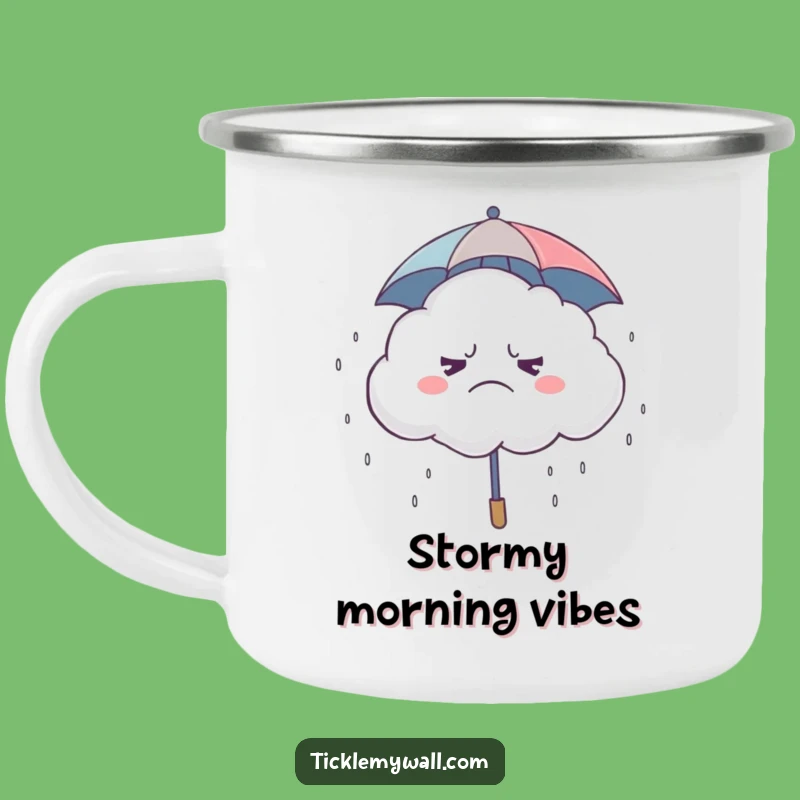 Funny Grumpy Cloud Giggle Camping Mug: Rainy Day Adventures & Humor