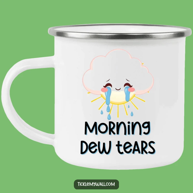 Funny Joyful Cloud Camping Mug: Tears of Happiness Outdoors, Whimsical Weather Gift