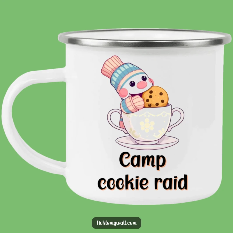 Funny Sock Puppet Cookie Camping Mug - Adventure Fuel with Mischief!