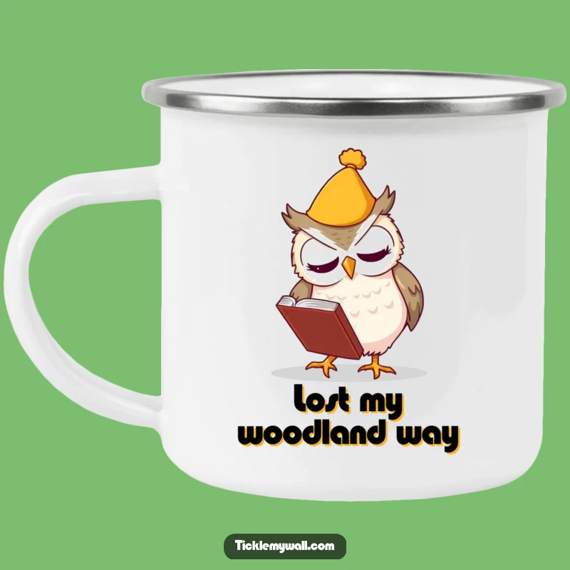 Funny Clumsy Owl Enamel Camping Mug - Adventure with a Laugh!