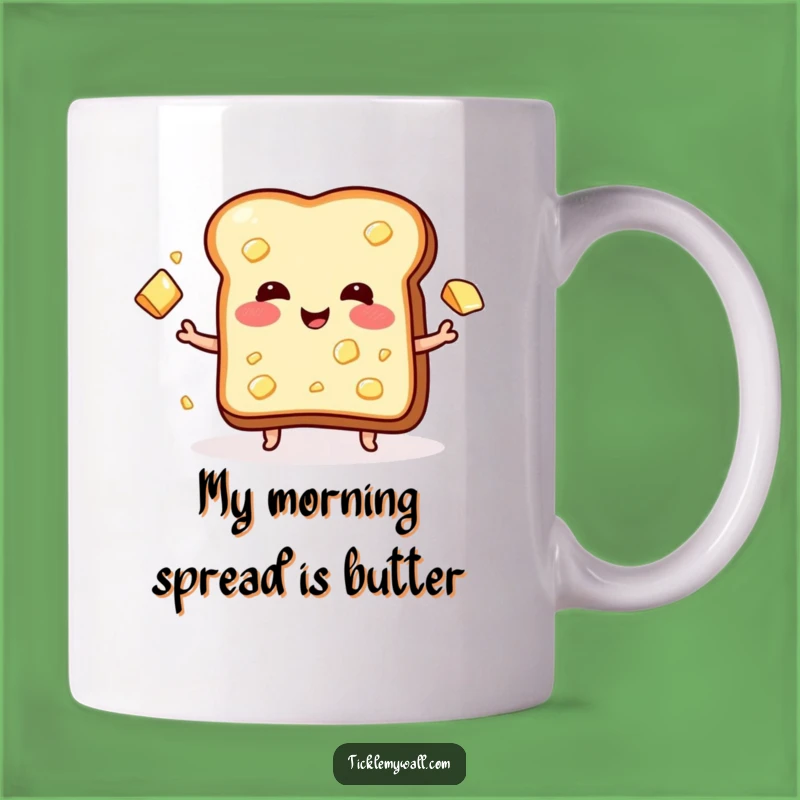 Funny Blushing Toast Butter Juggling Mug - Perfect Humorous Gift for Breakfast Lovers