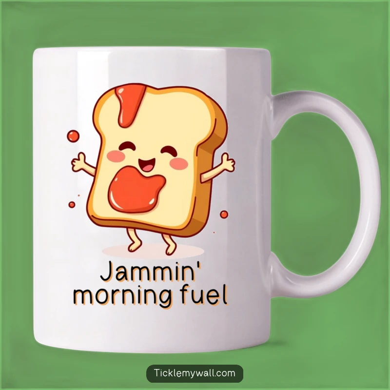 Funny Dancing Toast Mug, Playful Jam Splatter, Whimsical Breakfast Gift for Foodies