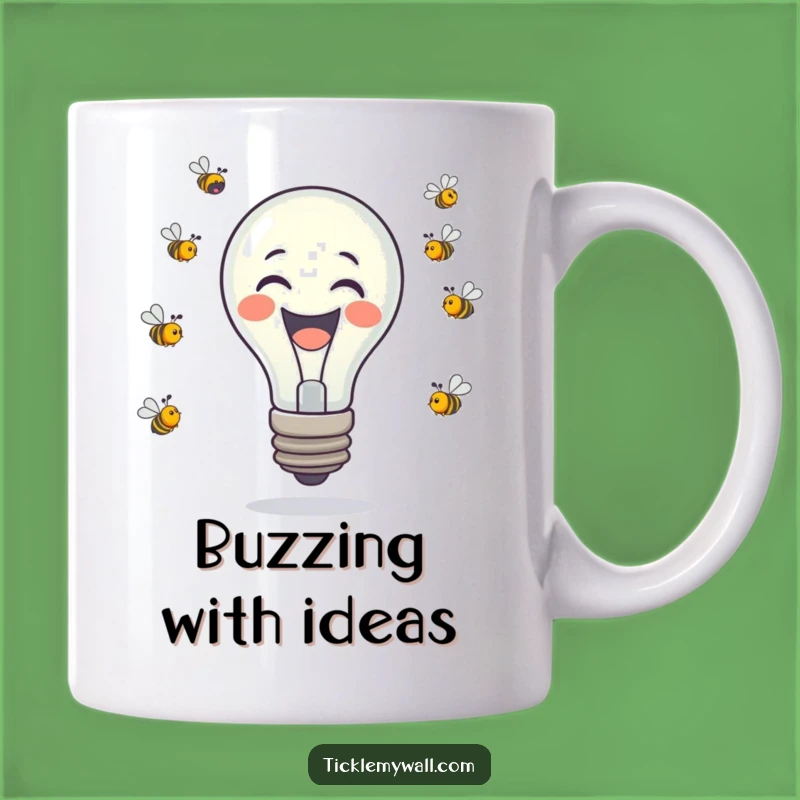Funny Laughing Lightbulb Bees Mug - Witty & Humorous Gift for Bright Ideas