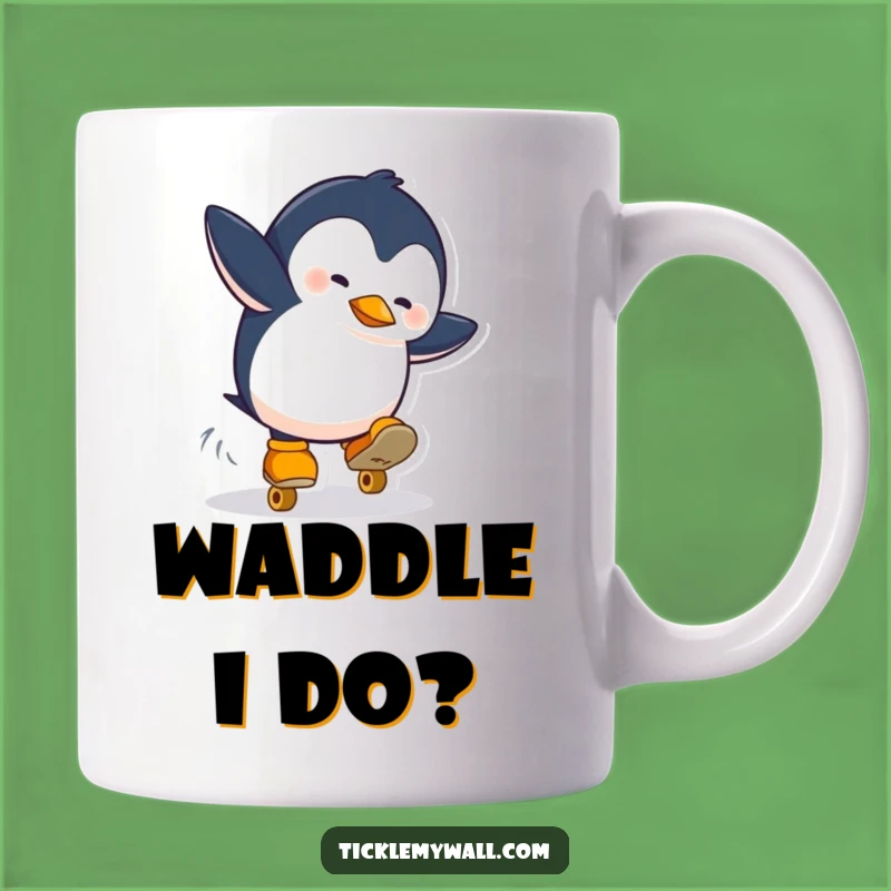 Funny Penguin Roller Skate Fail Mug: Hilarious Fall, Perfect Gift!