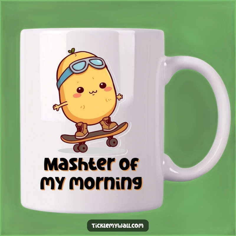 Funny Potato Skater Mug Hilarious Action Gift for Spud Enthusiasts