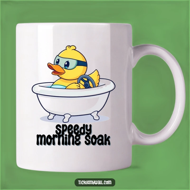 Funny Rubber Duck Race Car Mug Gift - Bathtub Thrills & Quacky Speed!