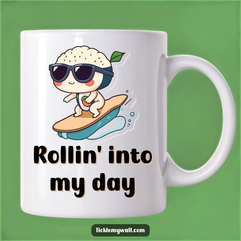 Funny Sushi Wave Sunglasses Mug: Hilarious Breakfast Treat!