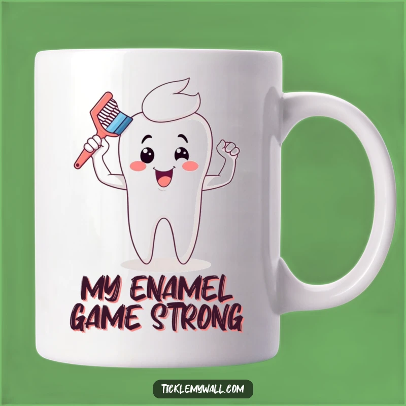 Funny Toothbrush Muscle Mug - Gift for Dental Enthusiasts Who Love a Laugh