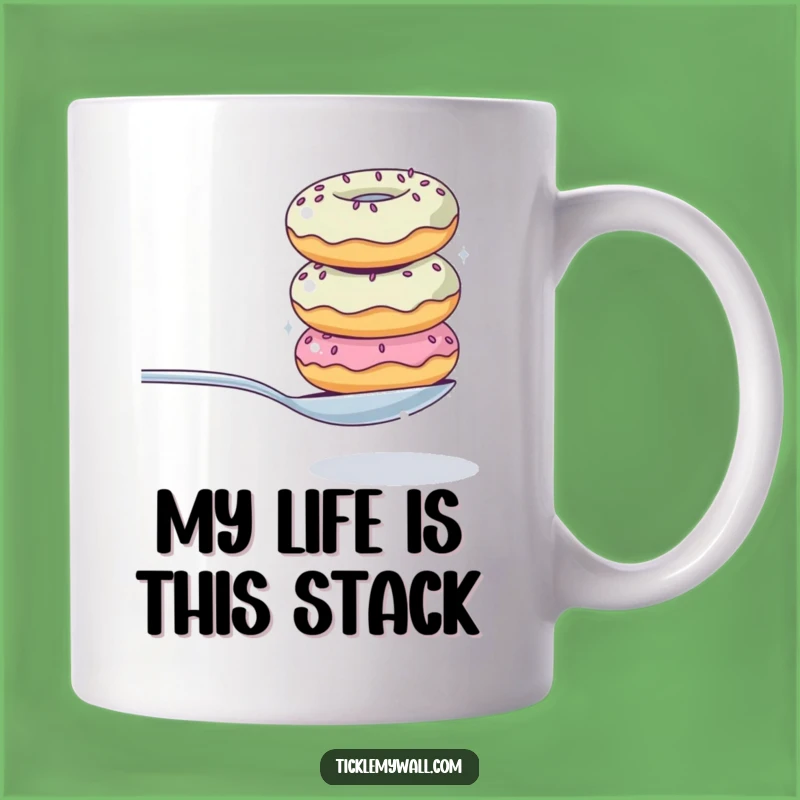 Funny Donut Stack Spoon Balance Mug: A Hilarious Gift for Dessert Lovers