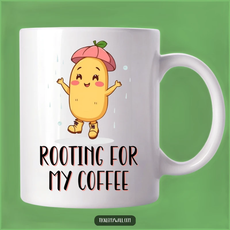 Funny Dancing Potato Boots Rain Mug: Happy Vibes Gift!