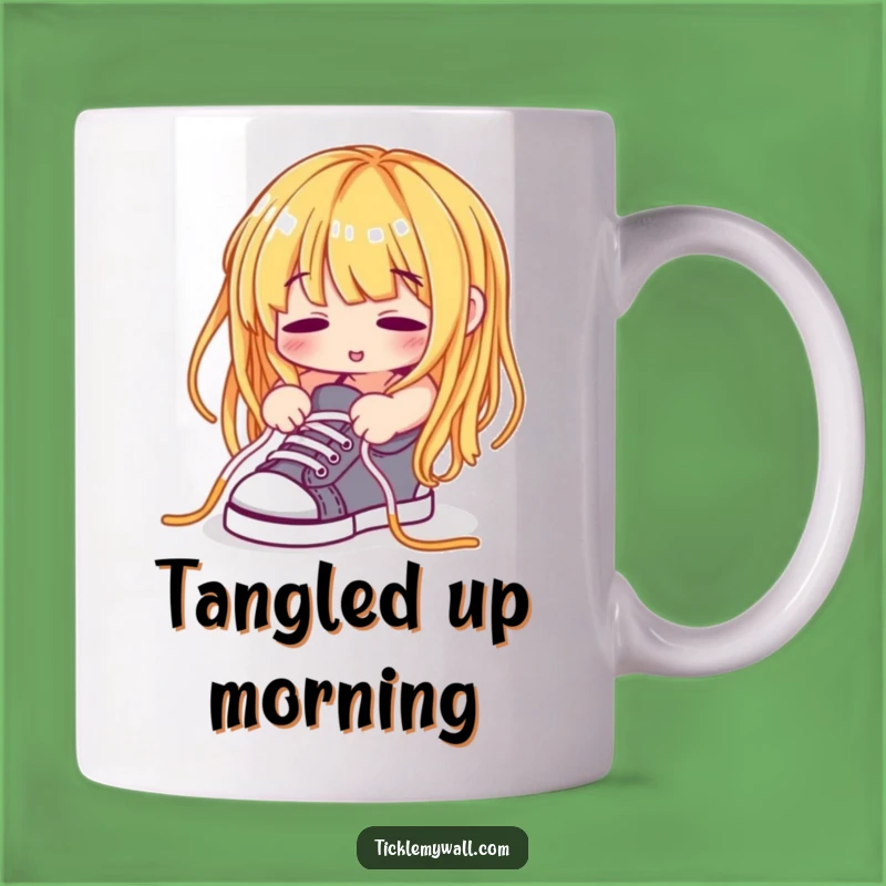 Funny Spaghetti Shoelace Mug: Hilarious Kitchen Struggle Gift for Pasta Lovers