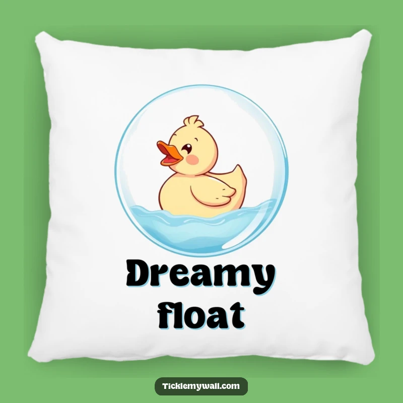 Cozy Funny Rubber Ducky Bubble Pillow: Delighted Ducky Rides Giant Bubble, Soft Funny Gift