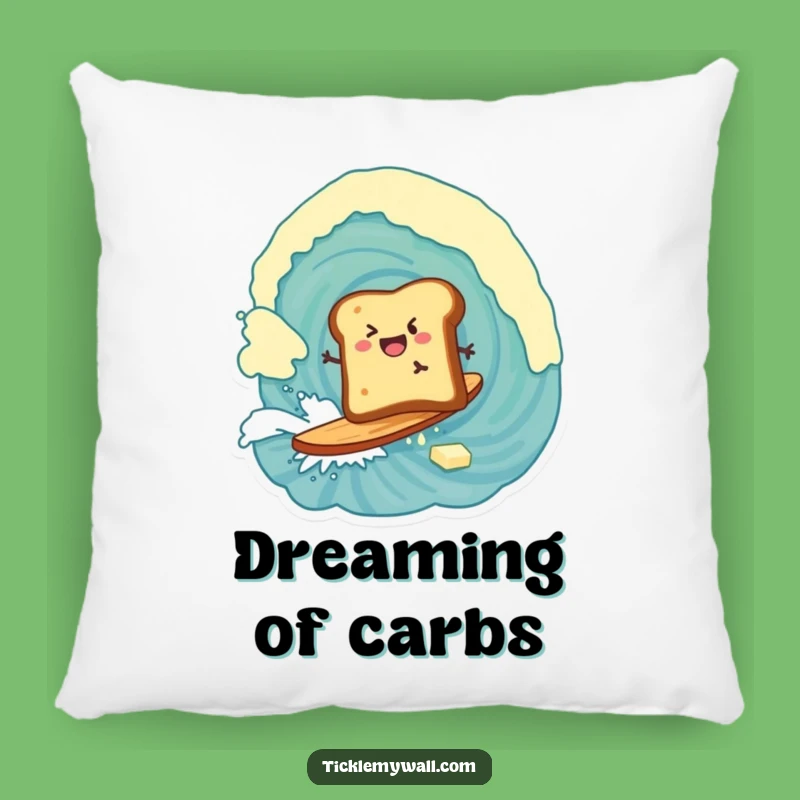 Cozy Funny Toast Surfing Butter Pillow Gift - Snuggle Up with Breakfast Fun!