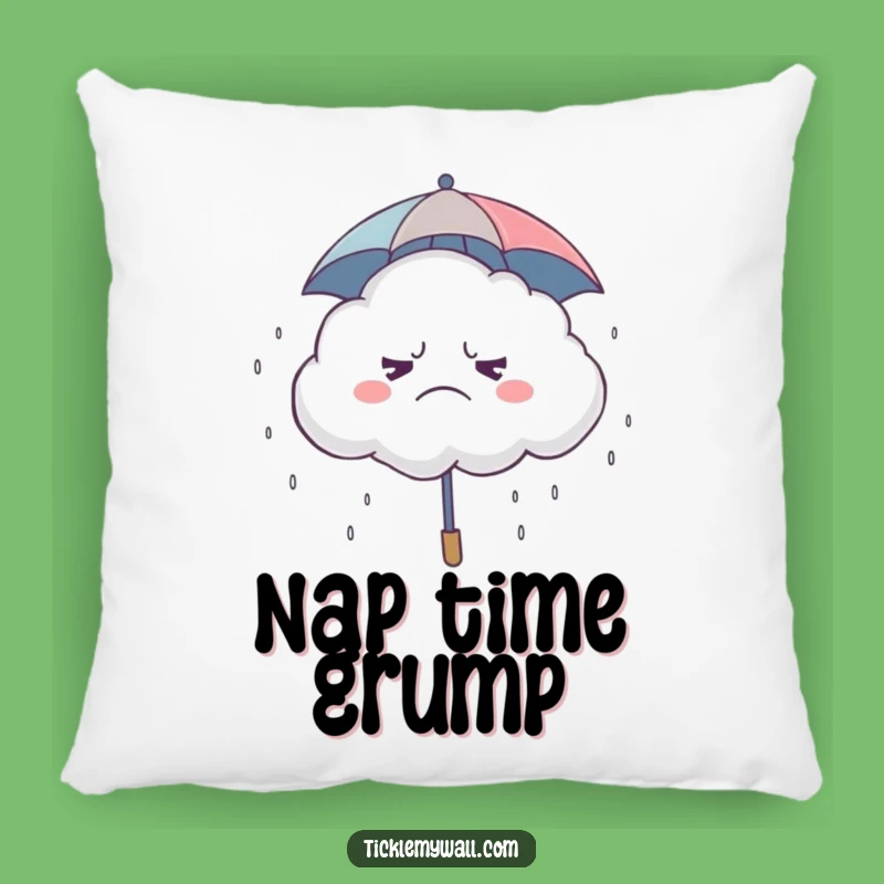 Funny Grumpy Cloud Giggle Pillow: Snuggle Up with Rainy Day Humor