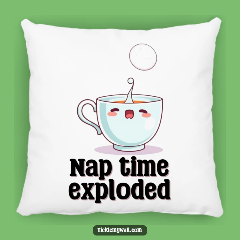 Funny Startled Teacup Pillow, Soft Bubble Cushion, Comfy and Hilarious Decor