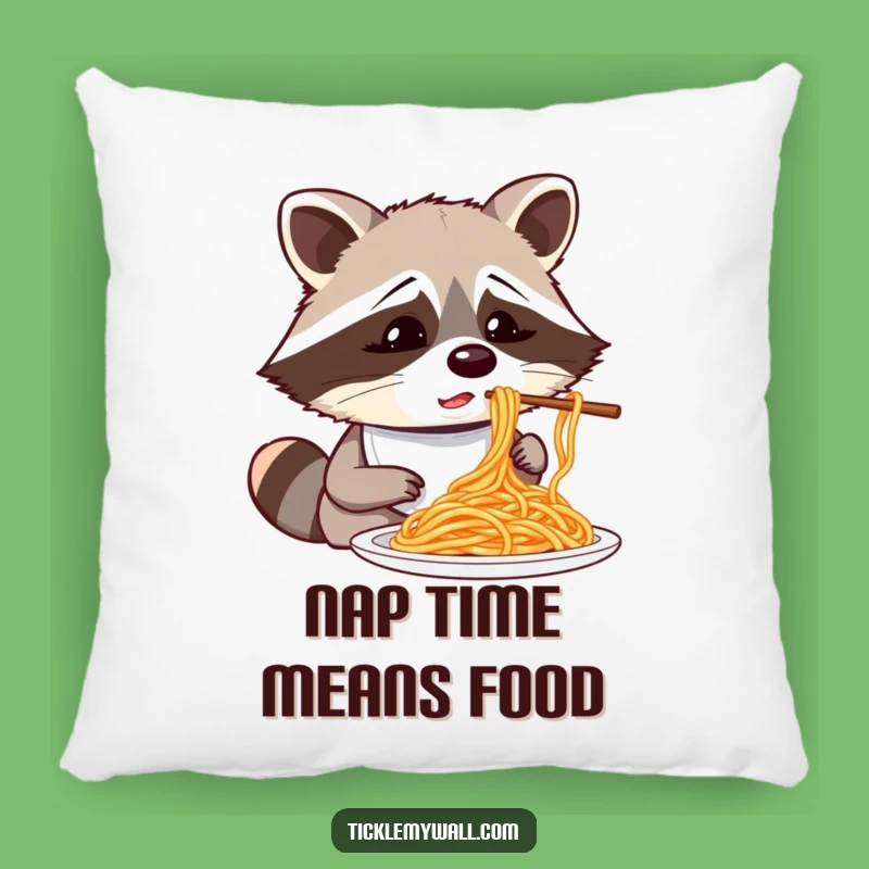 Funny Raccoon Spaghetti Pillow: Comfy Accent for Messy Fun