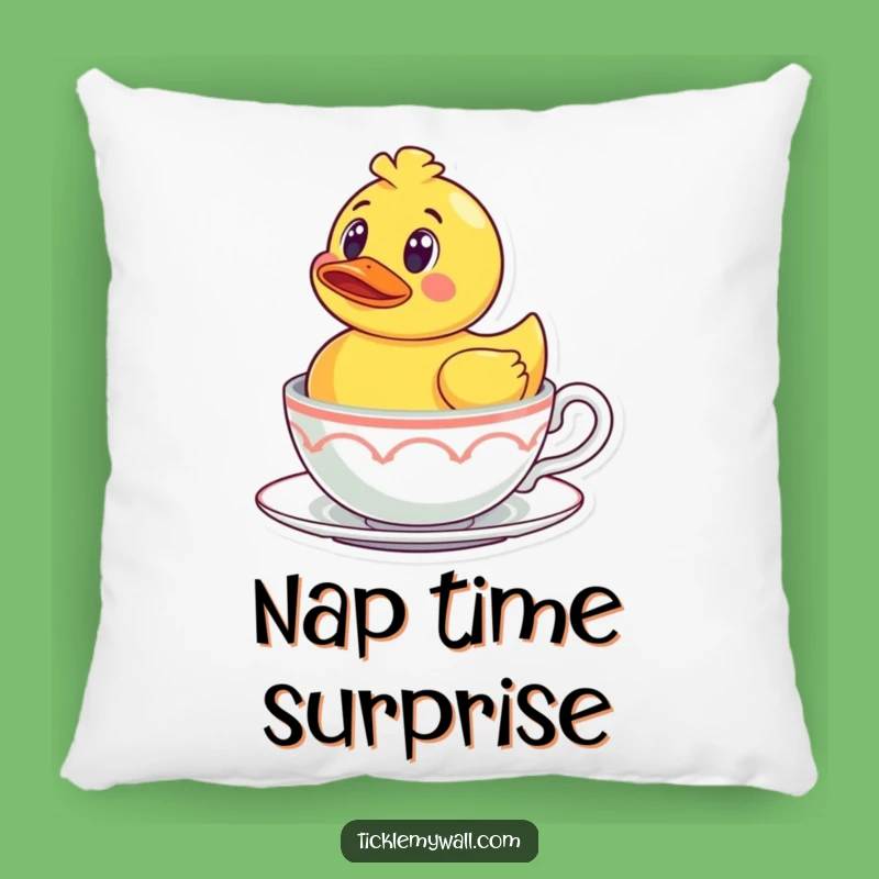 Funny Rubber Ducky Teacup Pillow: Cozy Surprise Accent, Hilarious Gift