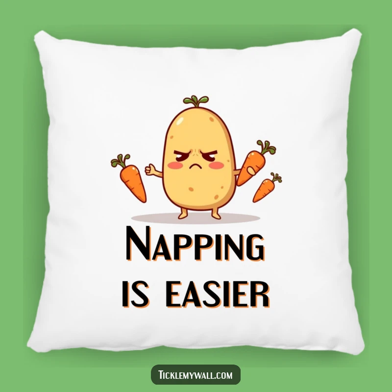 Funny Nervous Potato Pillow: Juggling Veggie Cushion, Comical Funny Gift