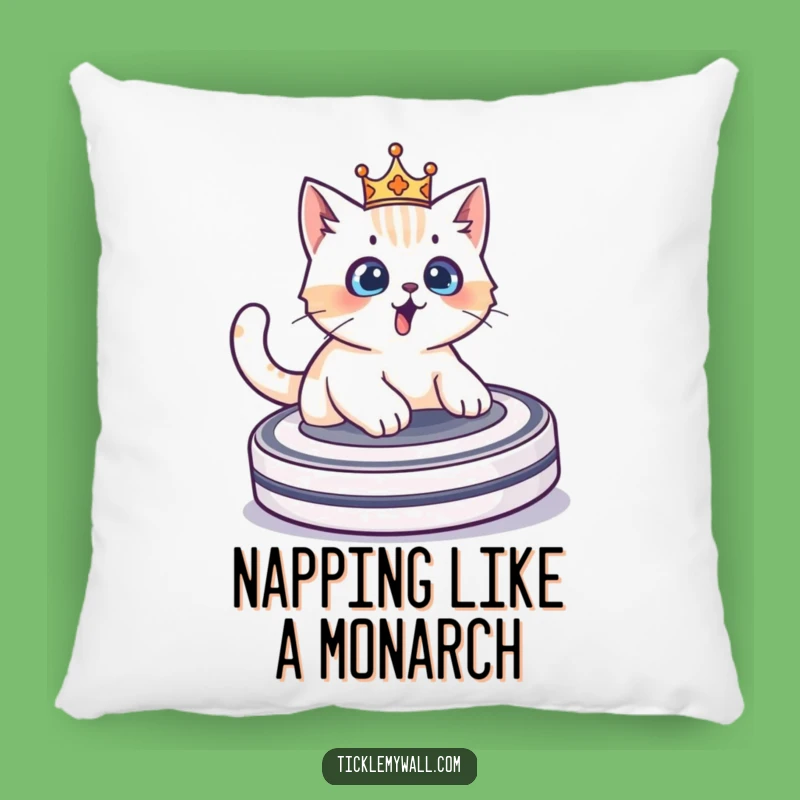 Funny Cat Crown Roomba Pillow: Comfy and Hilarious Home Decor Accent