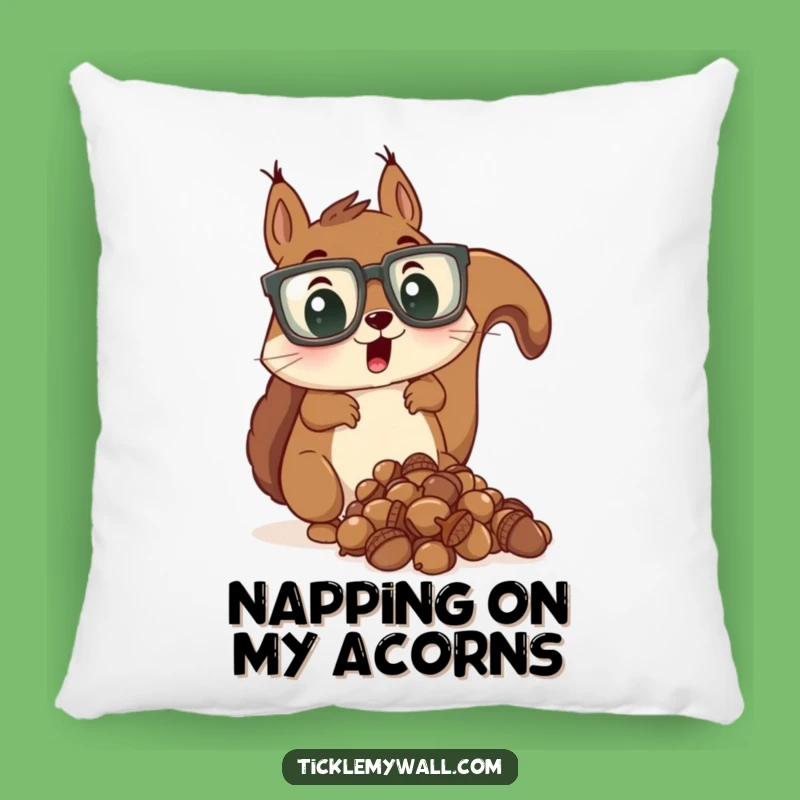 Funny Squirrel Pillow: Surprised Glasses Guy's Cozy Gift