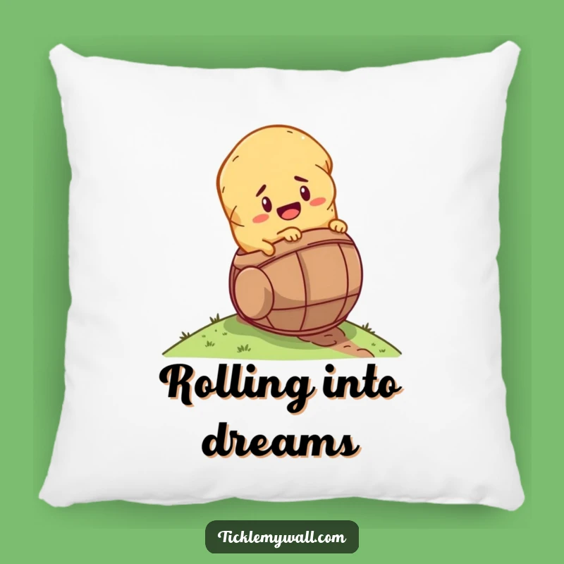 Funny Determined Potato Barrel Pillow - Cozy & Humorous Decorative Accent