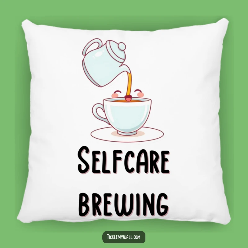 Funny Happy Teacup Pillow: Cozy Comfort & Beverage Bliss Humor