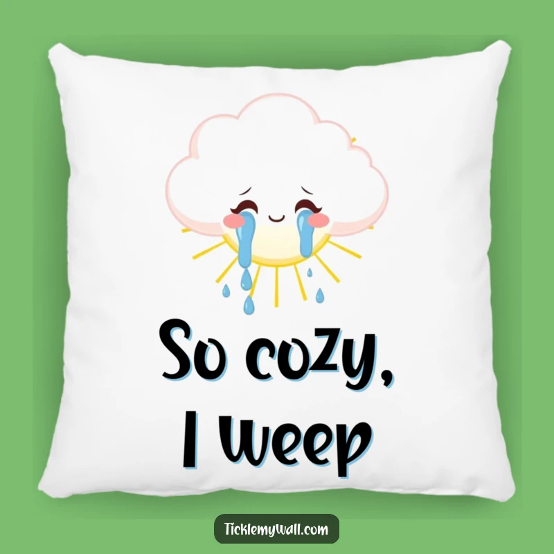 Funny Joyful Cloud Pillow: Cozy Tears of Happiness Comfort, Whimsical Decor Gift