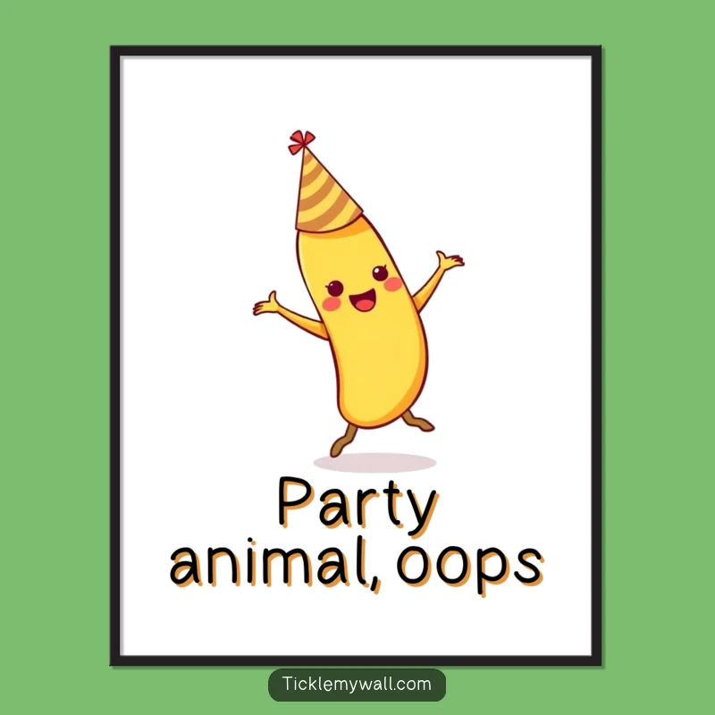 Funny Dancing Banana Slips Digital Art: Instant Comedy Wall Decor