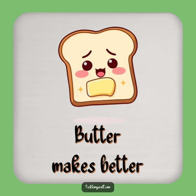 Funny Toast Butter Goal Coasters: Protect Surfaces with Breakfast Determination