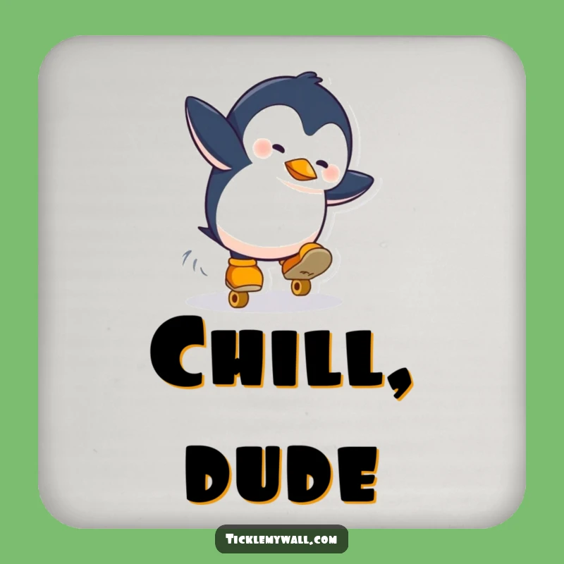 Funny Penguin Skate Coaster: Hilarious Fall, Protects Table Funny Gift!