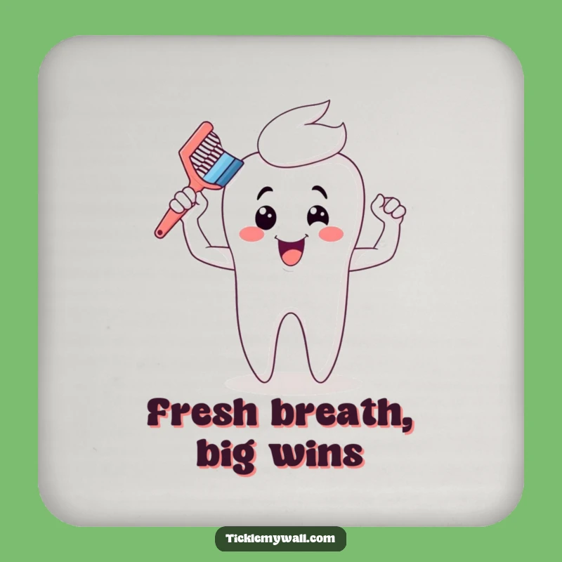 Funny Toothbrush Muscle Coaster - Protect Surfaces with Style