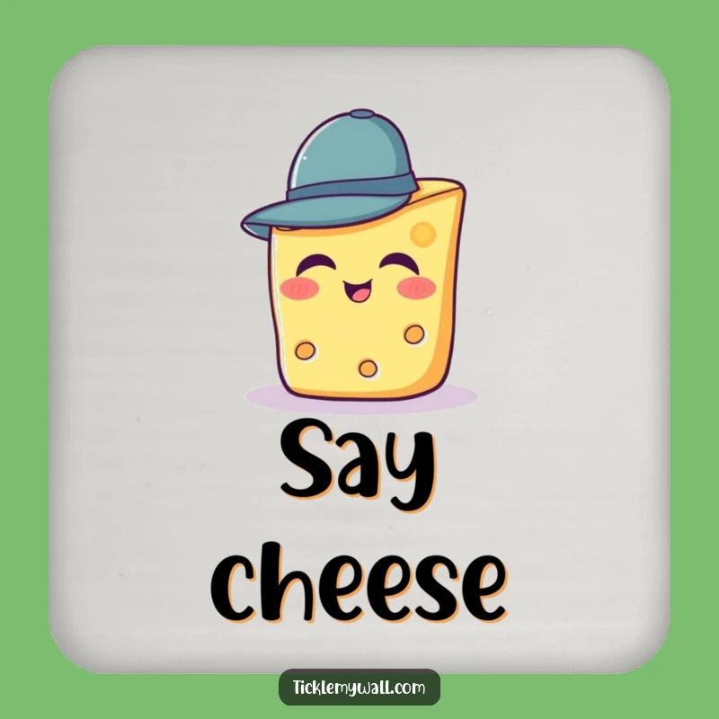 Funny Cheese Hat Coaster: Giggling Wedge Protection, Whimsical Funny Gift