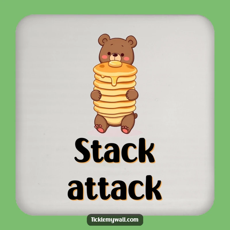 Funny Clumsy Bear Drink Coaster: Protect Surfaces with Breakfast Humor