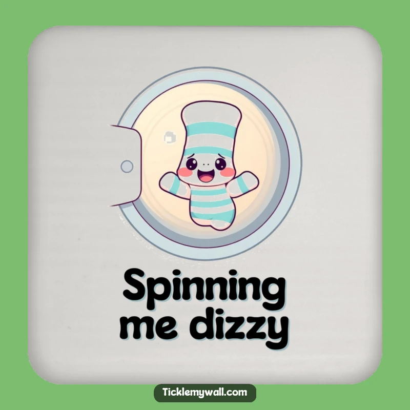 Funny Confused Sock Dryer Coasters (Set of 4) - Protect Surfaces with Laundry Humor!