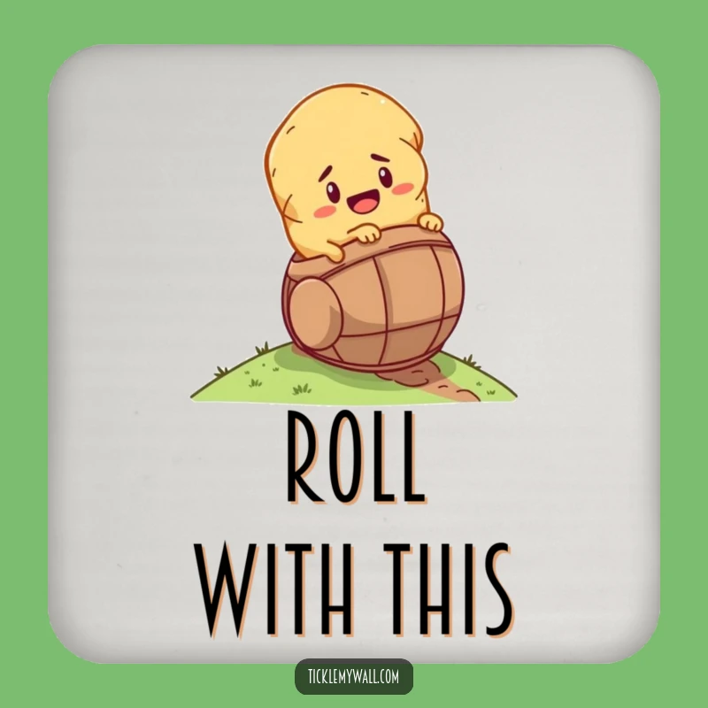 Funny Determined Potato Barrel Coaster - Durable & Humorous Drink Protector