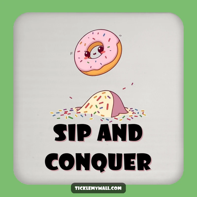Funny Donut Obstacle Coasters (Set of 4) - Protect Surfaces with Sweet Humor!